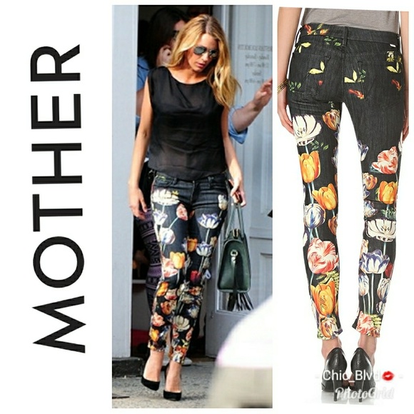 mother floral jeans